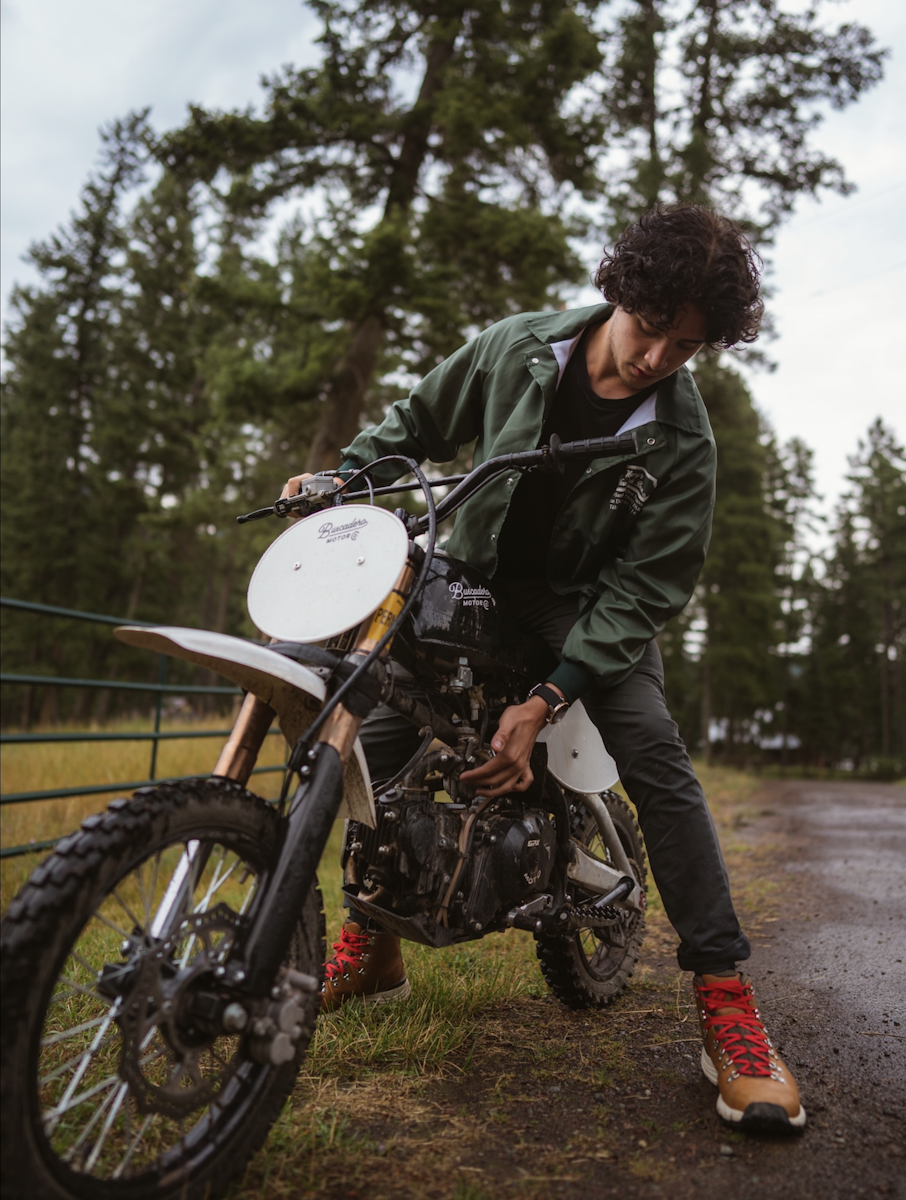 Dylan riding his motorcycle